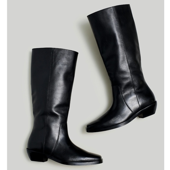 New MADEWELL The Antoine Tall Boot in Black Leather - Picture 1 of 8